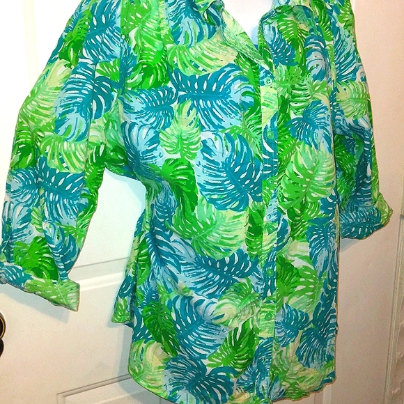 EUC~LAURA SCOTT Woman~Gorgeous Plus Size Button Down Cotton Top~20\22W - Picture 2 of 15